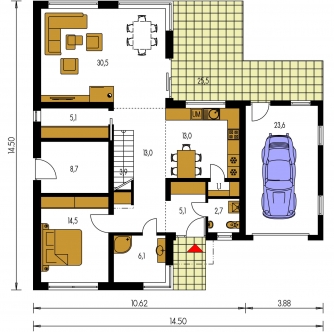 Mirror image | Floor plan of ground floor - CUBER 8